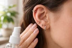 Healing piercings (6–12 months)