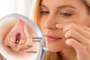 How Nose Piercings Heal and Form a Channel
