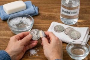 Safest Method: Mild Soap And Distilled Water