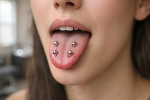 Double And Paired Tongue Piercings